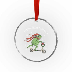 Portland Frog Protest Off To Fight Fascism Crystal Glass Ornament Funny Christmas Gift TS12 Print Your Wear