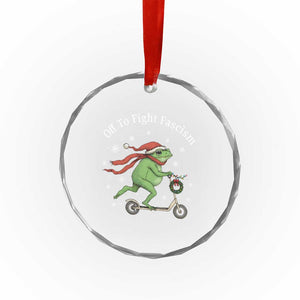 Portland Frog Protest Off To Fight Fascism Crystal Glass Ornament Funny Christmas Gift TS12 Print Your Wear