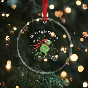 Portland Frog Protest Off To Fight Fascism Crystal Glass Ornament Funny Christmas Gift TS12 Print Your Wear