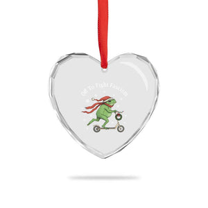Portland Frog Protest Off To Fight Fascism Heart Crystal Glass Ornament Funny Christmas Gift TS12 Print Your Wear