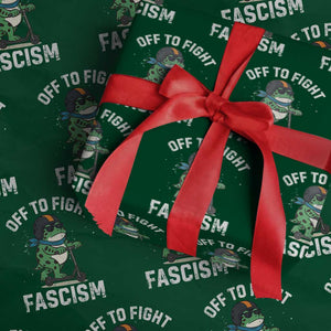 Portland Frog Resist Protest Wrapping Paper Roll Off to Fight Fascism Frog Scooter TS10 Green Print Your Wear