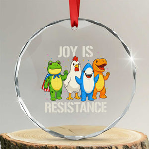 Portland Protest Inflatable Mascot Parade Crystal Glass Ornament Joy Is Resistance Resist Frog Shark Chicken Dino - Print Your Wear