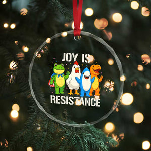 Portland Protest Inflatable Mascot Parade Crystal Glass Ornament Joy Is Resistance Resist Frog Shark Chicken Dino - Print Your Wear