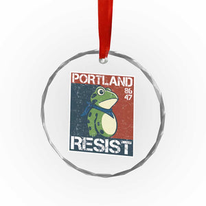 Portland Resist Retro Frog 8647 Crystal Glass Ornament Political Satire Protest Poster Graphic TS02 Print Your Wear