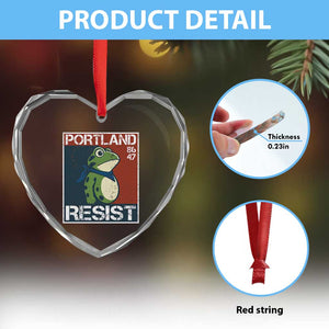 Portland Resist Retro Frog 8647 Heart Crystal Glass Ornament Political Satire Protest Poster Graphic TS02 Print Your Wear