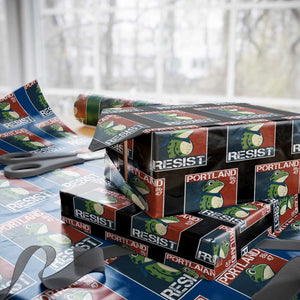 Portland Resist Retro Frog 8647 Wrapping Paper Roll Political Satire Protest Poster Graphic TS02 Black Print Your Wear