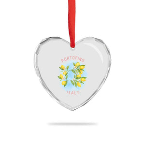 Portofino Italy Lemons Heart Crystal Glass Ornament Vintage Coastal Europe Travel Summer Vibe Aesthetic TS02 Print Your Wear