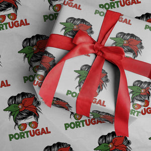 Portugal Messy Bun Girl Pride Portuguese Roots Wrapping Paper Roll