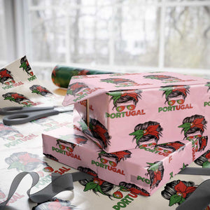 Portugal Messy Bun Girl Pride Portuguese Roots Wrapping Paper Roll