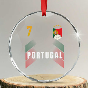 Portugal Soccer Fans Graphic Jersey Style Crystal Glass Ornament Proud Portuguese Football Lover
