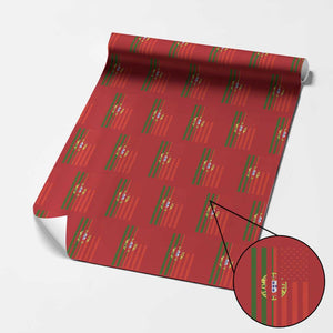 Portuguese Flag Wrapping Paper Roll Vintage USA Flag Portugal Pride Gifts TS10 Red Print Your Wear
