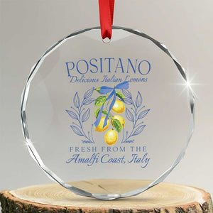 Positano Italy Crystal Glass Ornament Amalfi Coast Italian Lemons Town Italy Vacation TS10 Transparent Glass 3'' Circle Print Your Wear