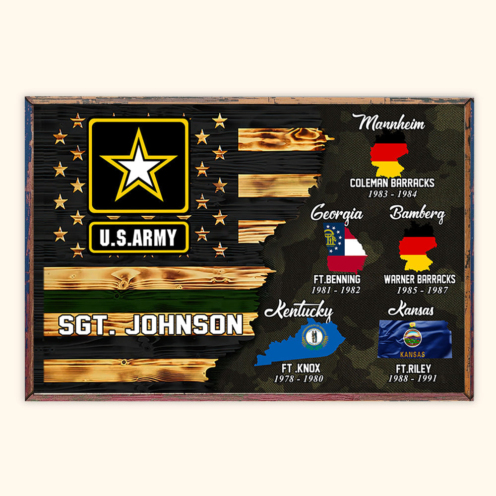 Personalized Veteran Poster Military Base and Time CTM Custom - Printyourwear
