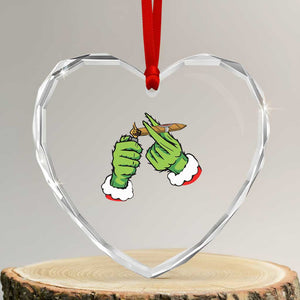 Pothead Xmas Heart Crystal Glass Ornament Cannabis Weed Adult Christmas Party TS10 Transparent Glass 3'' Heart Print Your Wear