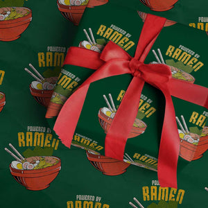 Powered by Ramen Wrapping Paper Roll Japanese Love Anime Noodles TS10 Green Print Your Wear