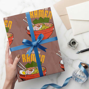 Powered by Ramen Wrapping Paper Roll Japanese Love Anime Noodles TS10 Mocha Print Your Wear