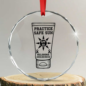 Practice Safe Sun Crystal Glass Ornament Funny Melanoma Skin Cancer Graphic TS12 Transparent Glass 3'' Circle Print Your Wear