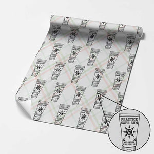 Practice Safe Sun Wrapping Paper Roll Funny Melanoma Skin Cancer Graphic TS12 Christmas Plaid Print Your Wear
