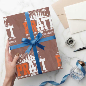 Pratt for Mayor of Los Angeles Retro Skyline Graphic Wrapping Paper Roll Support Local Leadership LA City California Pride TS02 Mocha Print Your Wear