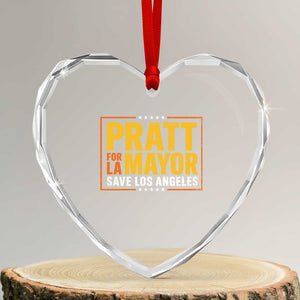 Pratt For Mayor Save Los Angeles Heart Crystal Glass Ornament Spencer Supporter TS11 Transparent Glass 3'' Heart Print Your Wear
