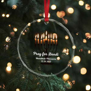Pray for Bondi Australia Hanukkah Dec 14 2025 Crystal Glass Ornament Menorah Lights Jewish Faith Memorial TS02 Print Your Wear