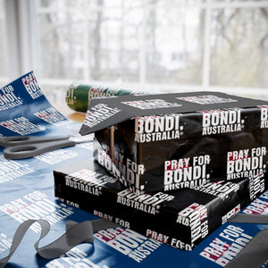 Pray for Bondi Australia Wrapping Paper Roll Memorial Unity and Support Tribute TS02 Black Print Your Wear