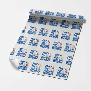 Pray for Grand Blanc Michigan Wrapping Paper Roll American Flag Christian Support TS02 White Print Your Wear