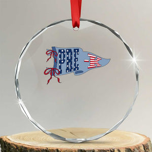 Pre-K Teacher Pennant US Flag Back to School Crystal Glass Ornament TS14 Transparent Glass 3'' Circle Print Your Wear