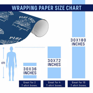 Pregnancy Announcement For Book Lovers Wrapping Paper Roll Plot Twist I Am Pregnant TS12 Print Your Wear
