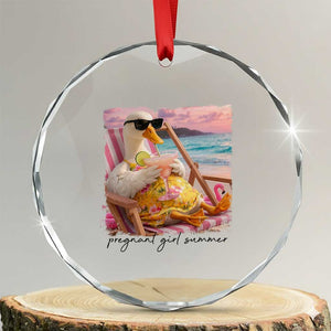 Pregnant Girl Summer Goose Mom Crystal Glass Ornament Funny Pregnancy Announcement TS14 Transparent Glass 3'' Circle Print Your Wear