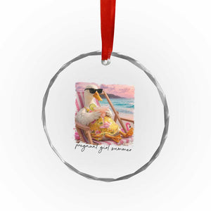 Pregnant Girl Summer Goose Mom Crystal Glass Ornament Funny Pregnancy Announcement TS14 Print Your Wear