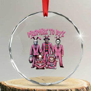 Prepare to Groovy Dye Funny Bunny Easter Crystal Glass Ornament Horror Dyeing Eggs TS02 Transparent Glass 3'' Circle Print Your Wear