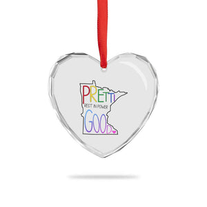 Pretti Good Minnesota Tribute Heart Crystal Glass Ornament Rest in Power Rainbow Memorial TS02 Print Your Wear
