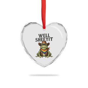 Pride Frog LGBT Rainbow Heart Crystal Glass Ornament Well Sheeyit Country Western TS14 Print Your Wear
