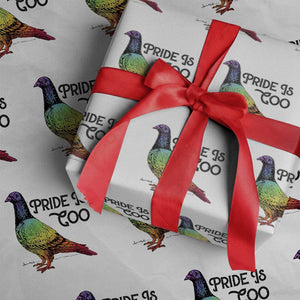 Pride Is Coo Pigeon Wrapping Paper Roll Funny LGBTQ Pride Month