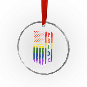 Pride Month Rainbow Flag Graphic Crystal Glass Ornament Lesbian Gay LGBT America Flag TS12 Print Your Wear