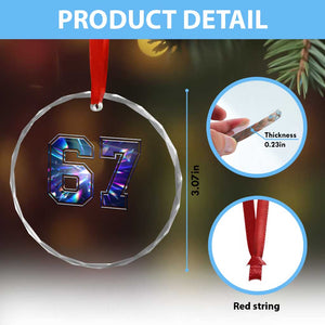 Prism Rainbow Effect Printed Crystal Glass Ornament Six Seven 67 Meme TS12 Print Your Wear