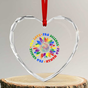 Pro Choice Women Rights Heart Crystal Glass Ornament Equal Rights Multicolored Flowers TS10 Transparent Glass 3'' Heart Print Your Wear