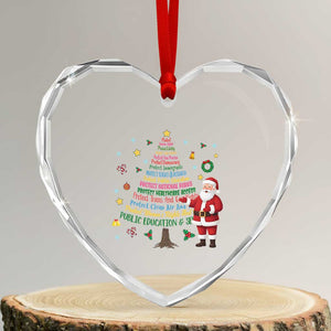 Pro Democracy Activist Christmas Tree Heart Crystal Glass Ornament Human Rights Xmas Gift TS12 Transparent Glass 3'' Heart Print Your Wear