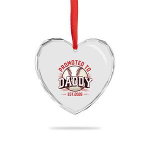 Promoted To Dad 2026 Baseball Heart Crystal Glass Ornament First Time Father Sports Lover TS12 Print Your Wear