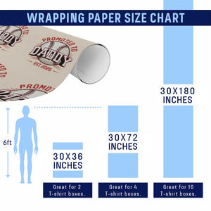 Promoted To Dad 2026 Baseball Wrapping Paper Roll First Time Father Sports Lover TS12 Print Your Wear