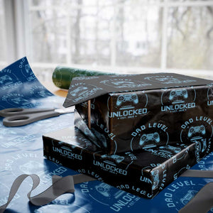 Promoted to Dad 2026 Wrapping Paper Roll New Dad Gifts for First Time Daddy Fathers Day TS10 Black Print Your Wear