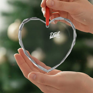 Promoted To Dad Again Heart Crystal Glass Ornament Funny Daddy Again Pregnancy Announcement TS11 Print Your Wear
