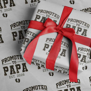 Promoted To Dad Est 2026 Camo Wrapping Paper Roll Hunting Style New Dad Gift Graphic TS12 White Print Your Wear