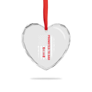 Promoted To Dad Est 2026 Heart Crystal Glass Ornament New Dad 2026 Baby Announcement TS11 Print Your Wear