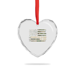 Promoted To Dad Est 2026 Heart Crystal Glass Ornament Retro Camo American Flag TS10 Print Your Wear