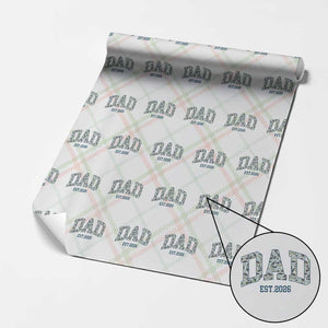 Promoted To Dad Est 2026 Wrapping Paper Roll Camo Fishing New Dad Gift TS12 Christmas Plaid Print Your Wear