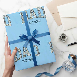 Promoted To Dad Est 2026 Wrapping Paper Roll Camo Fishing New Dad Gift TS12 Light Blue Print Your Wear