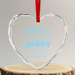 Promoted To Daddy 2026 New Boy Dad Heart Crystal Glass Ornament First Time Fathers Day Gift TS12 Transparent Glass 3'' Heart Print Your Wear