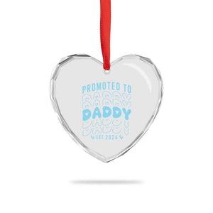 Promoted To Daddy 2026 New Boy Dad Heart Crystal Glass Ornament First Time Fathers Day Gift TS12 Print Your Wear